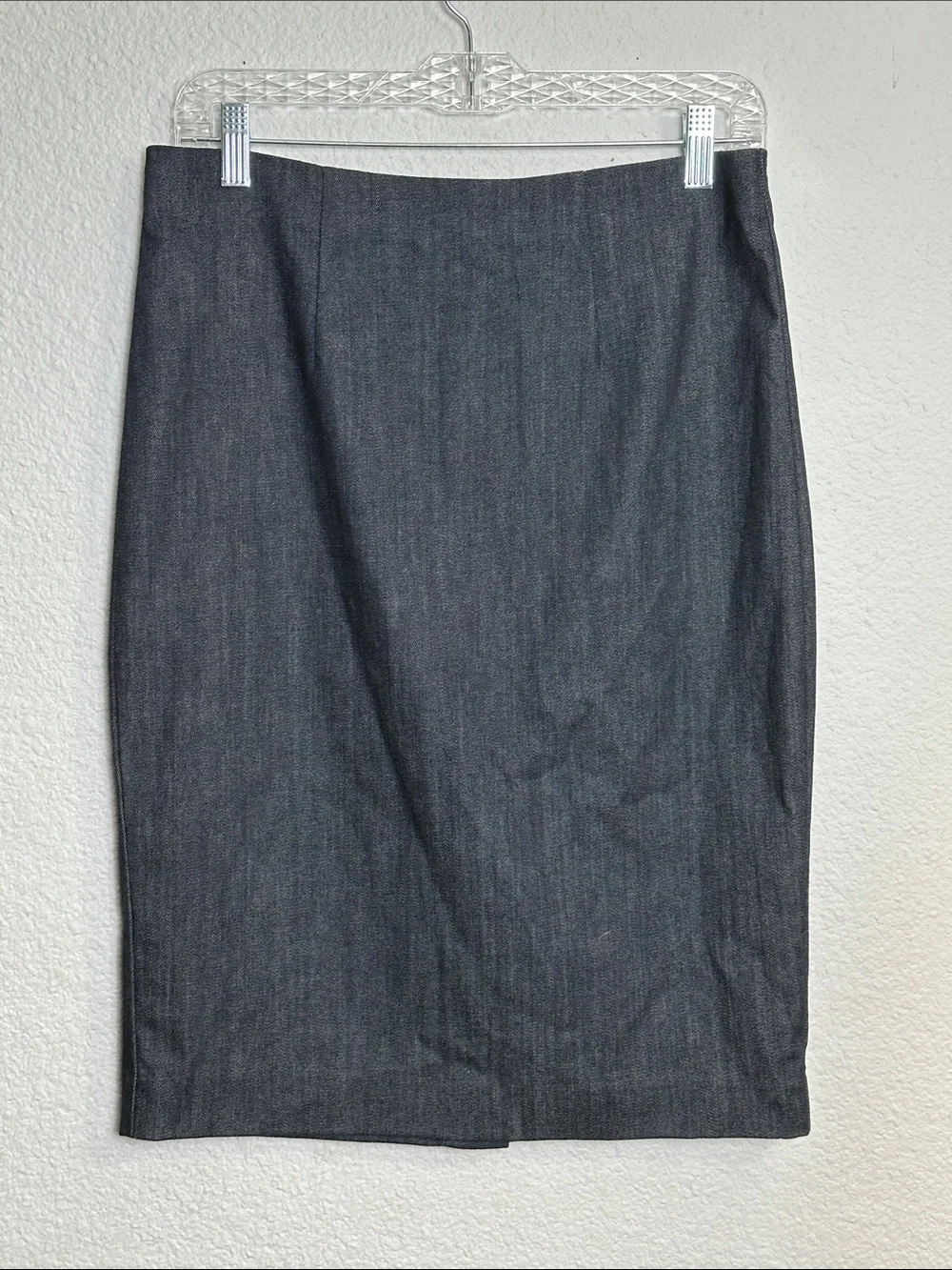 Ann Taylor Navy Denim-Like Chambray Pencil Skirt Work Office Business Size 6 NWT